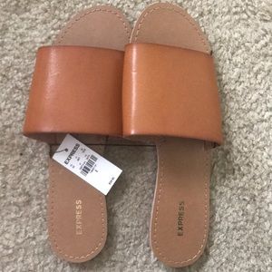 Express Cognac Flat Slide Sandals size 8